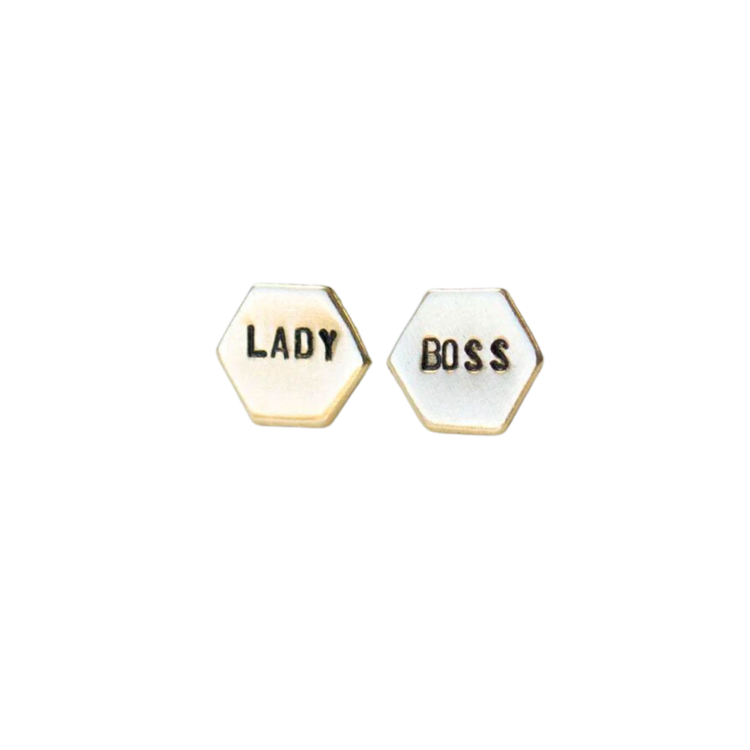 Lady Boss Hexagon Studs