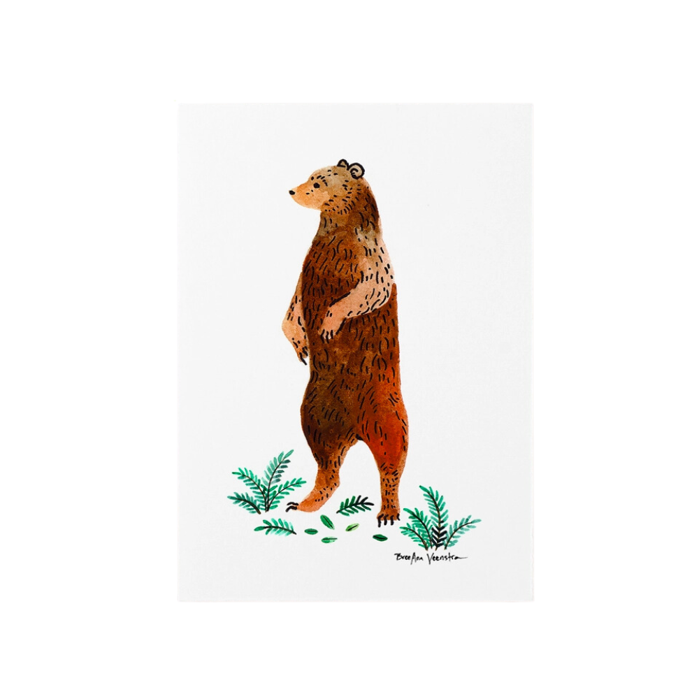 Grizzly Brown Bear Art Print 5x7