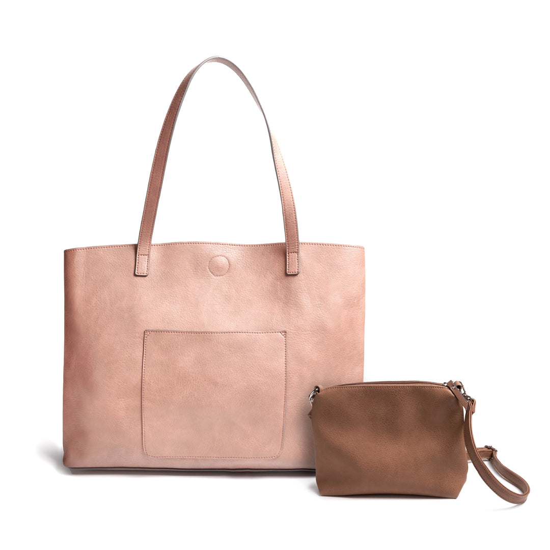 Tote Handbag 2pc Set - Blush