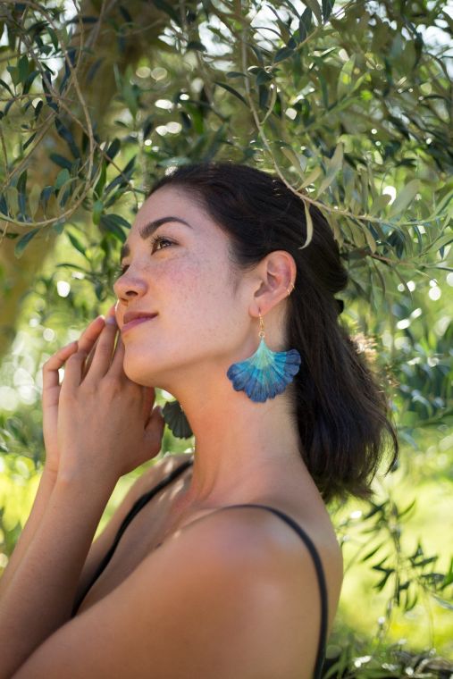 Watercolor Ginkgo Earrings