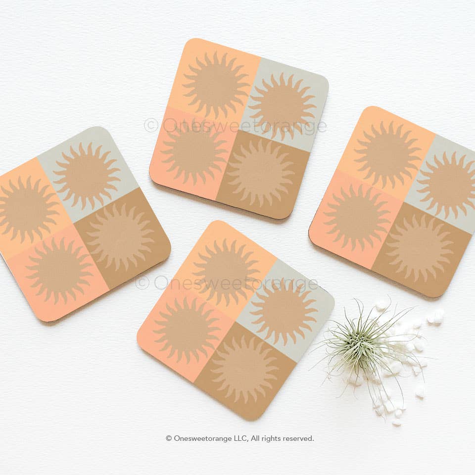 Mid Century Sun Coasters