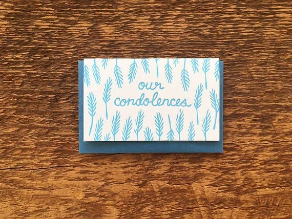 Condolences Enclosure Card