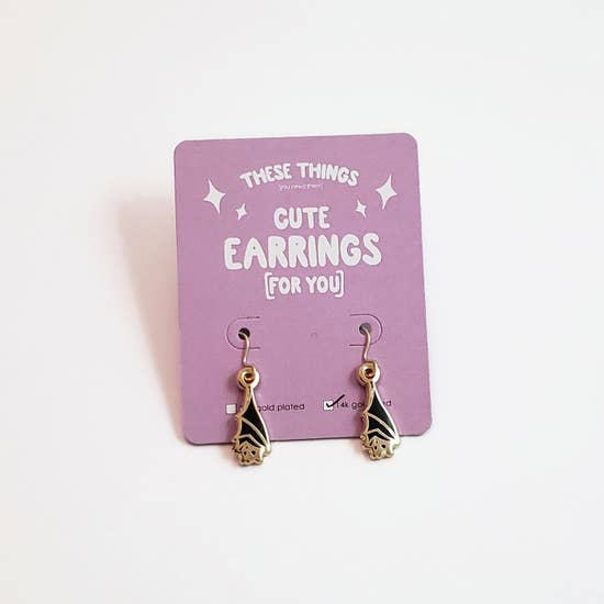 Hanging Bat Earrings