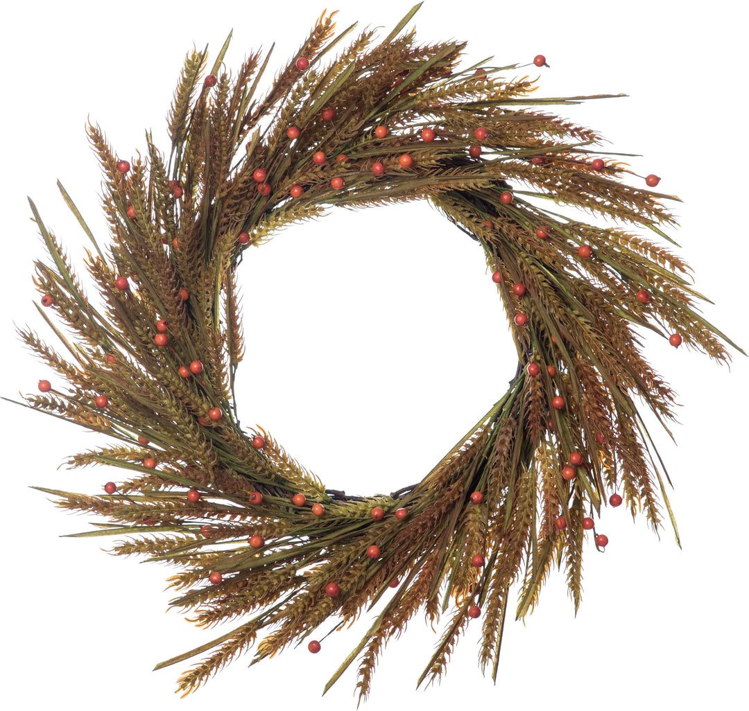 Plastic Harvest Wheat Wreath