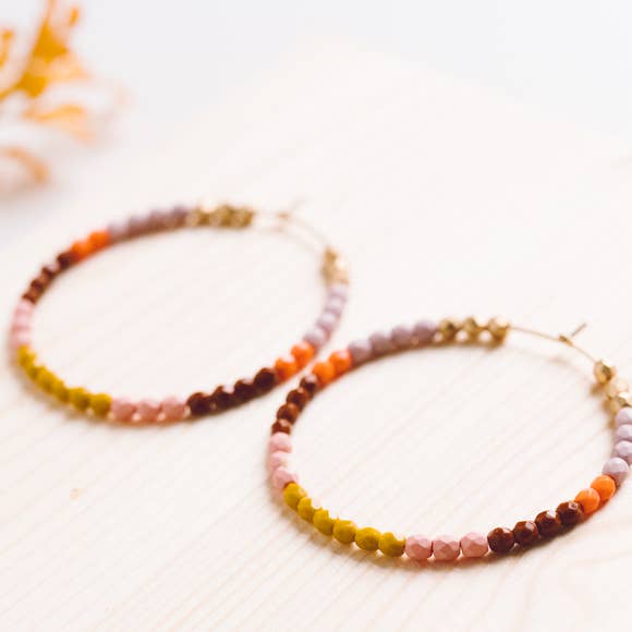 Oversized Gold Filled and Bead Hoops