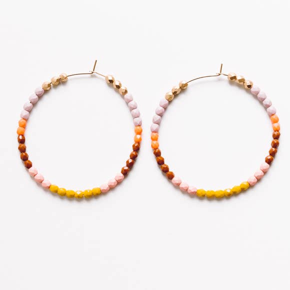 Oversized Gold Filled and Bead Hoops