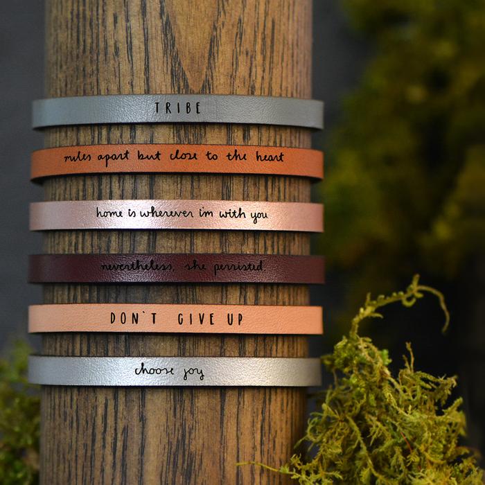 Forever Friends Leather Bracelet - grey
