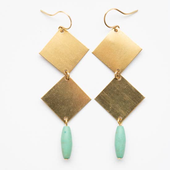 Modern Turquoise Magnesite Earrings