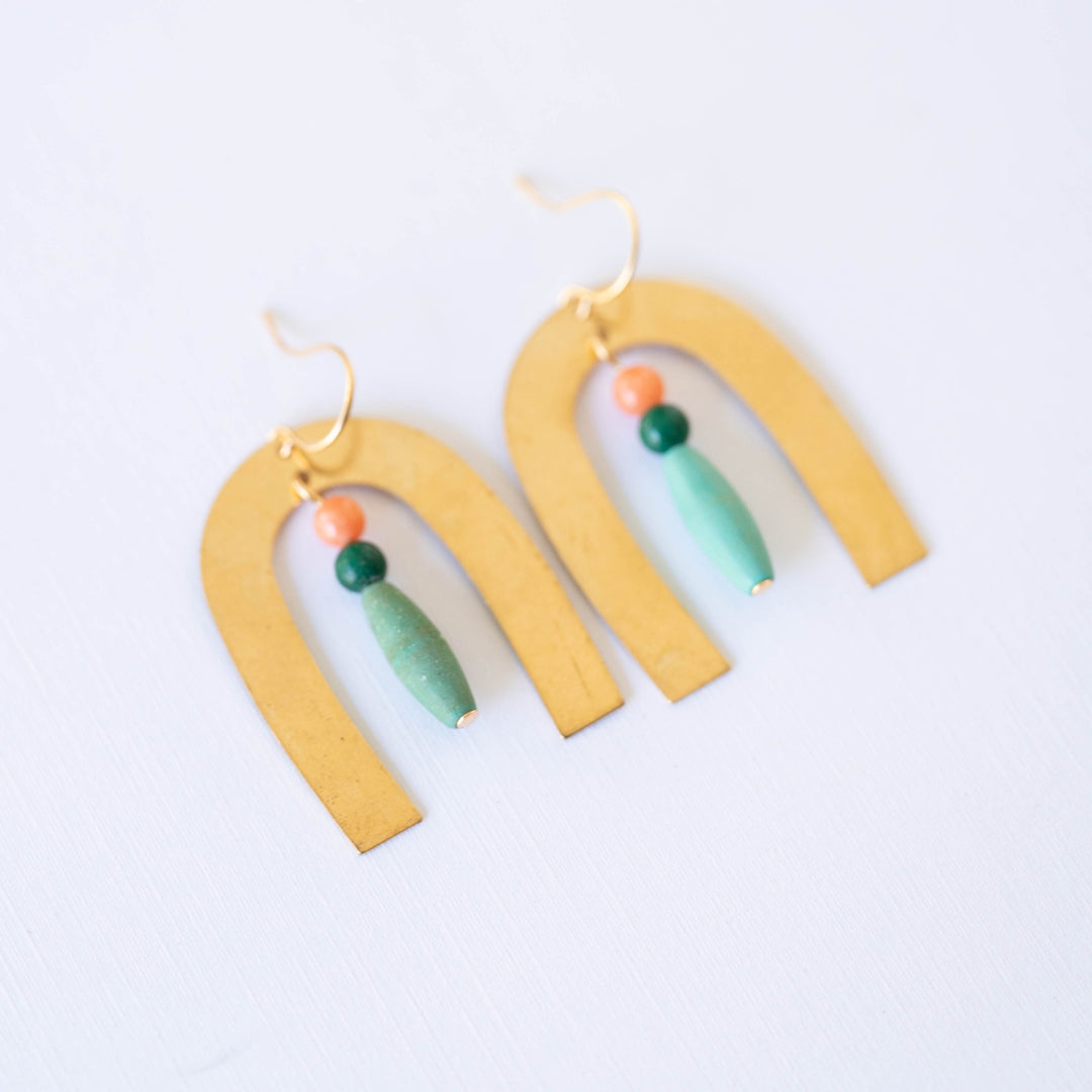 U-Shaped Gemstone Earrings