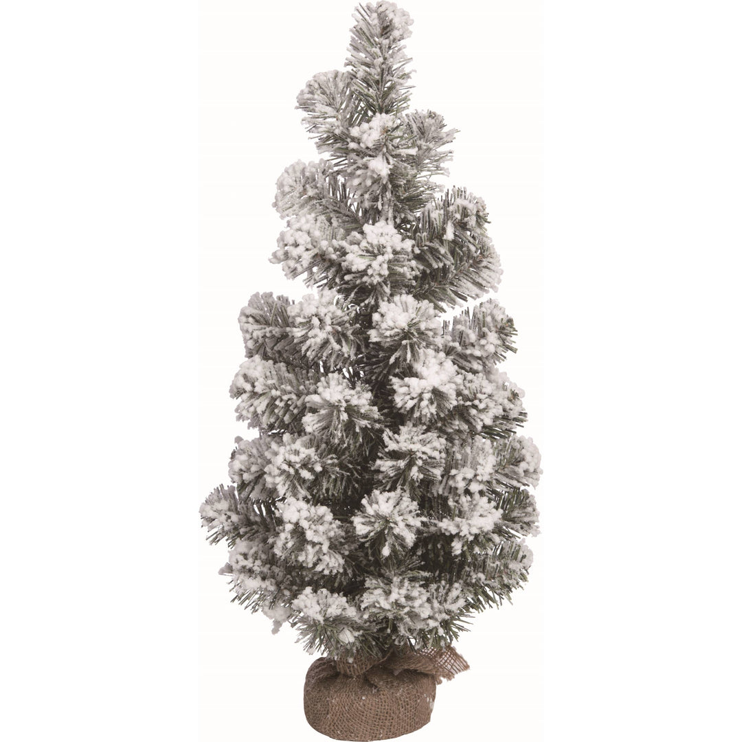Floral White Medium Snowy Pine Tree In Sack