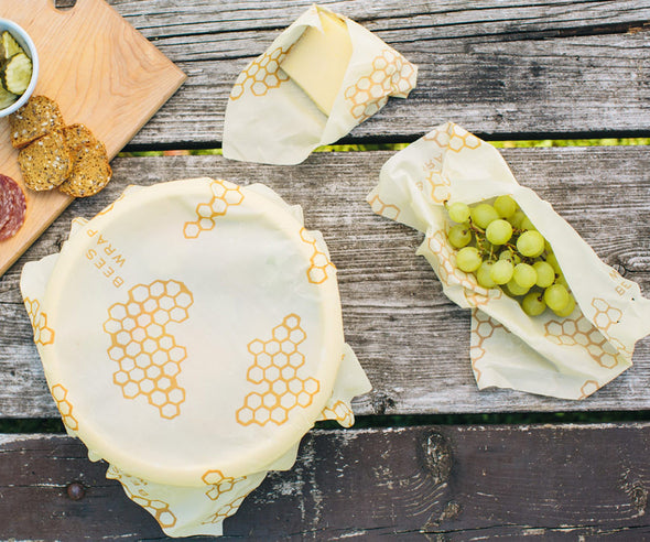 Set of 3 Assorted Wraps in Honeycomb Bee's Wrap