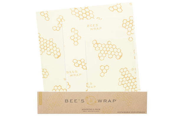 Set of 3 Assorted Wraps in Honeycomb Bee's Wrap