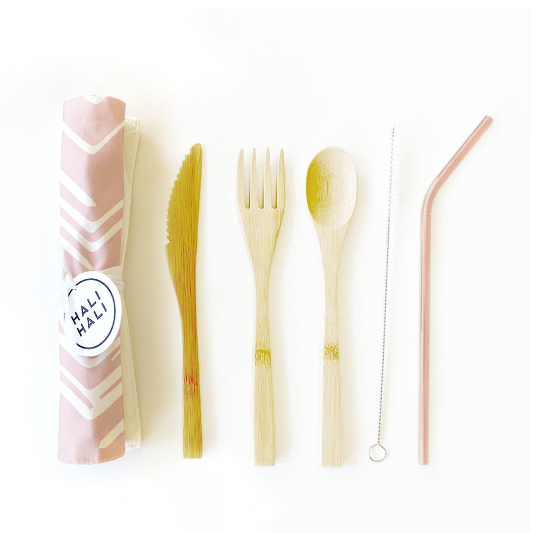 6 Piece Reusable Cutlery Set- Assorted Patterns