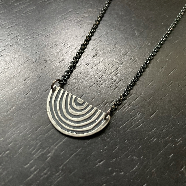 Silver Rainbow Necklace (Facing Upward, "Tight-Bow")