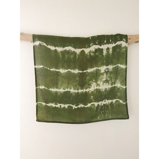 Pine Lines Raw Silk Bandana