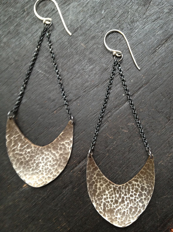 Silver Pendulum Earrings Large