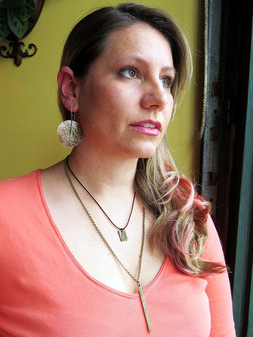 Copper Disks Medium Earrings