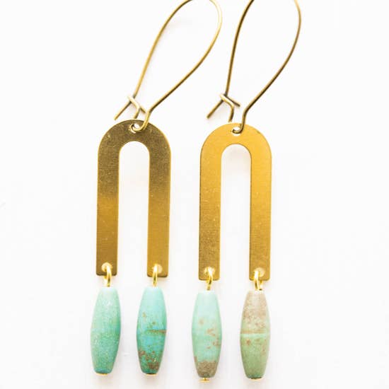 U Shaped Turquoise Earrings
