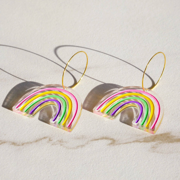 Rainbow Hoop Earrings