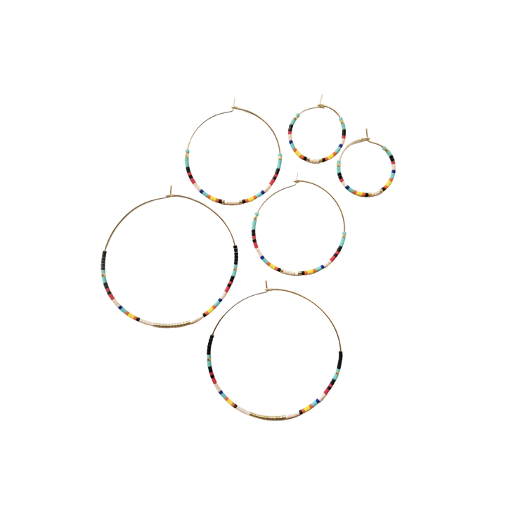 Seed Bead Classic Hoop Earrings
