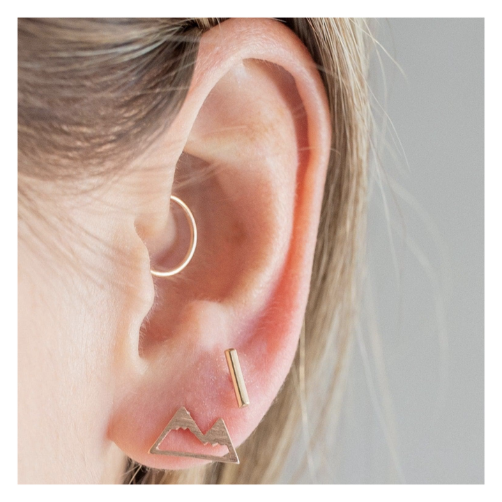 Bar Stud Earrings - Small