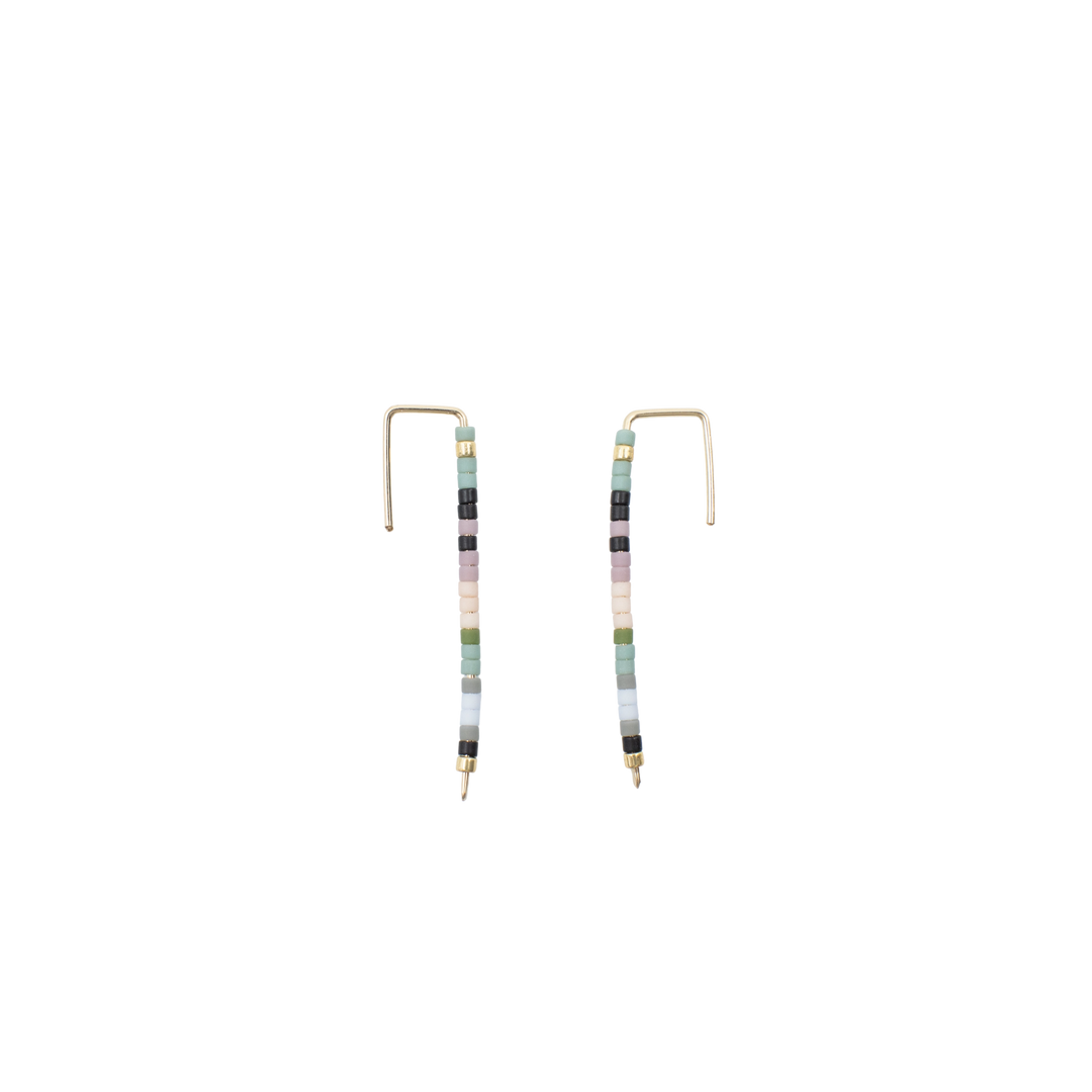 Seed Bead Long Bar Earrings