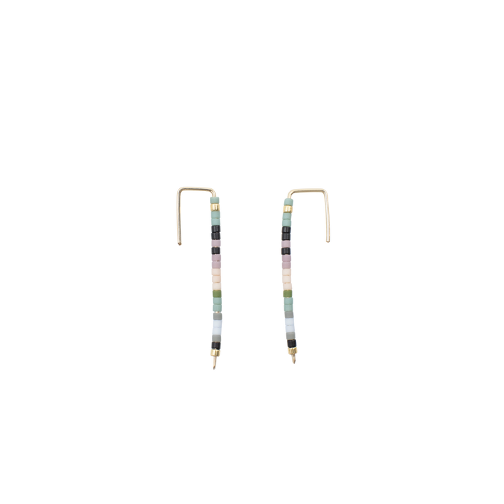 Seed Bead Long Bar Earrings