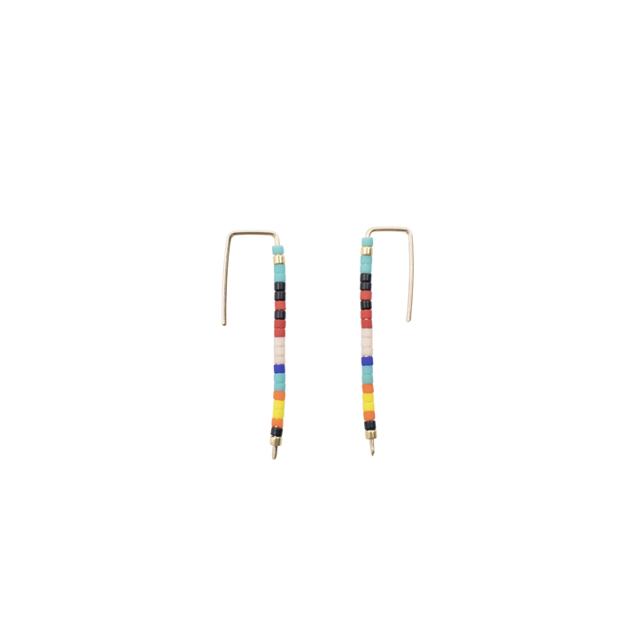 Seed Bead Long Bar Earrings