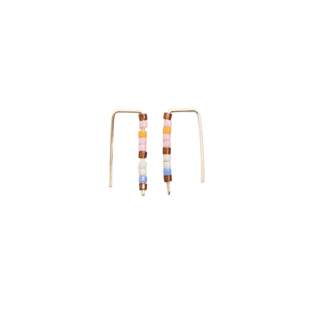 Seed Bead Short Bar Earrings