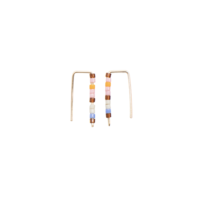 Seed Bead Short Bar Earrings