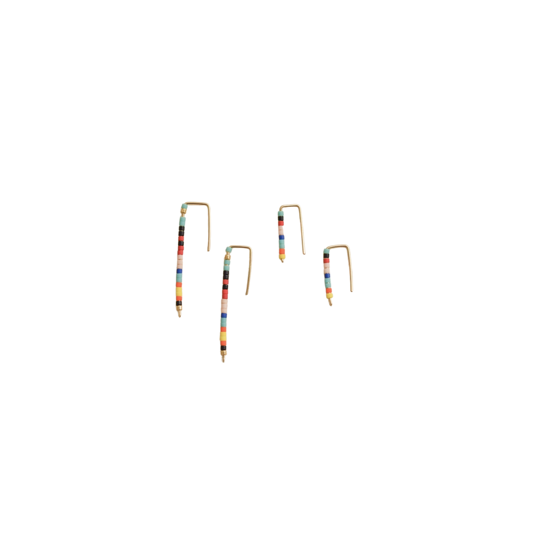 Seed Bead Short Bar Earrings