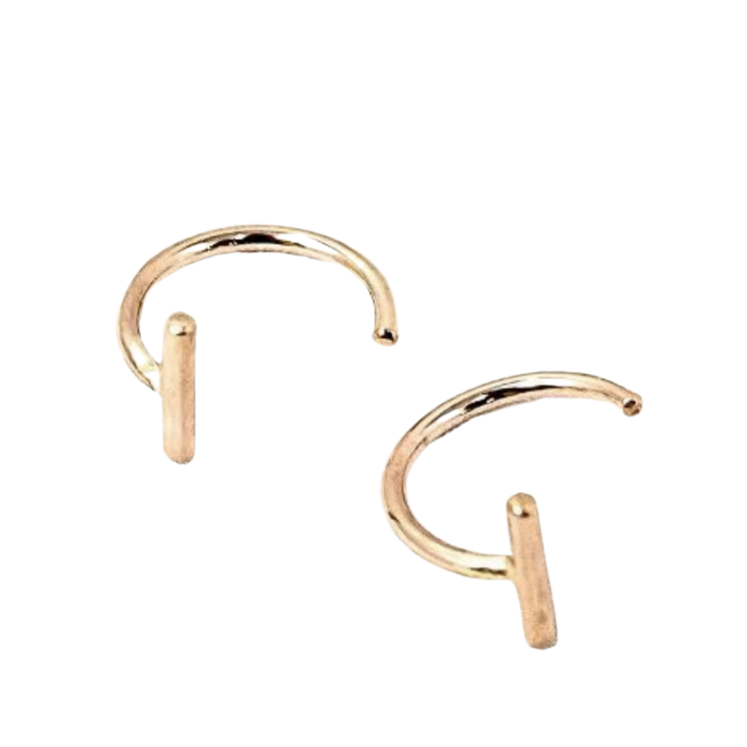 Bar Hoop Earrings - Small