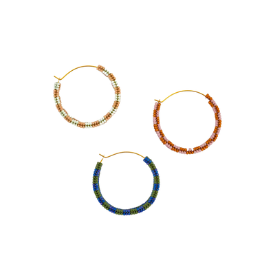 Delica Checkerboard Hoop Earrings