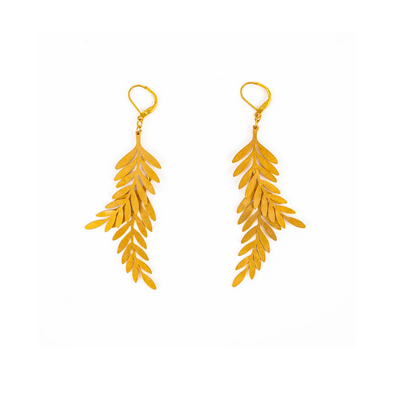 Double Leaf Dangle Earrings