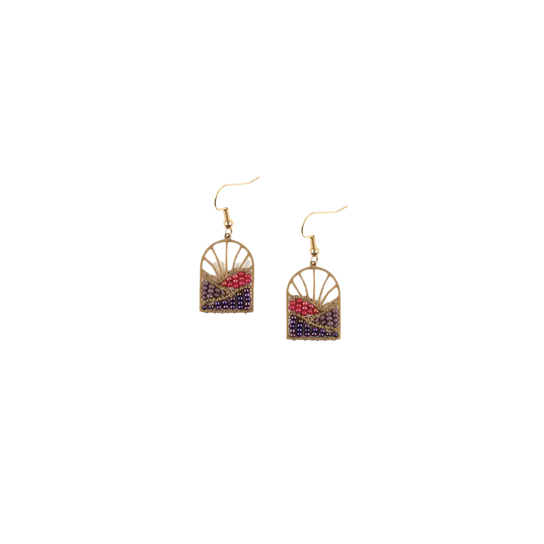 Sunrise Brass and Bead Earrings