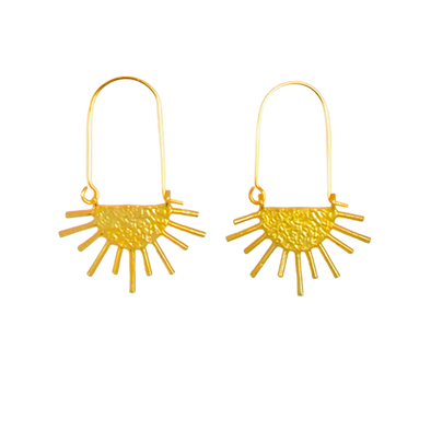 Sun Ray Long Hoop Earrings