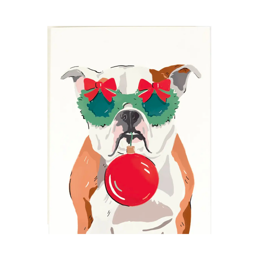 English Bulldog Holiday Greeting Card