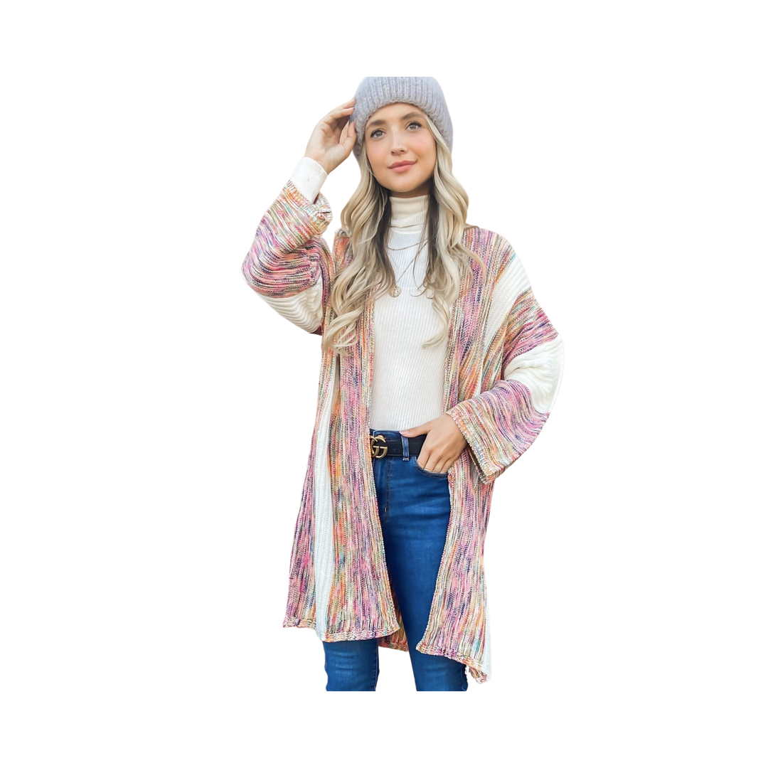 Multi Color Stripe Sweater Cardigan