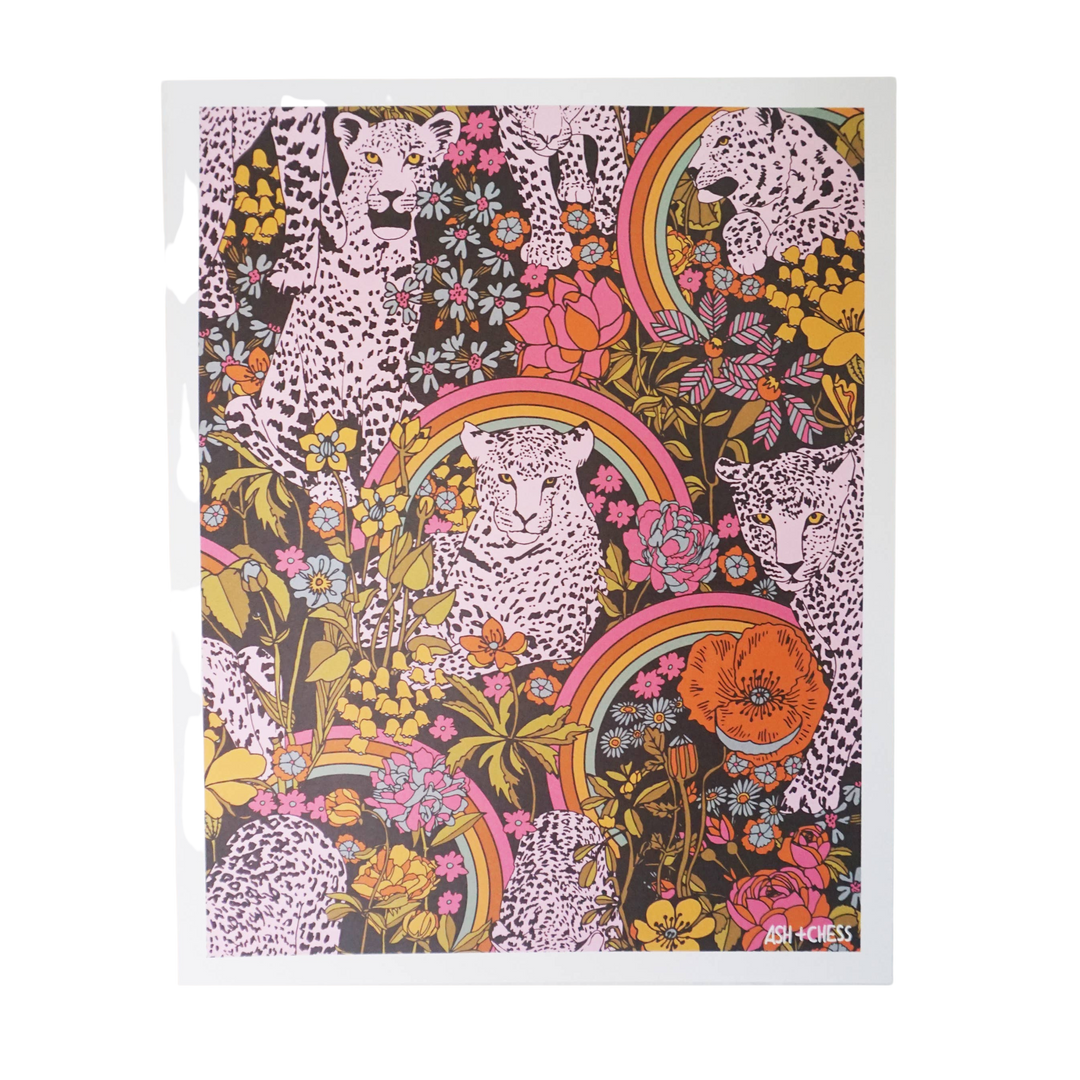 Leopard Garden Meadow 11 x 14 Art Print