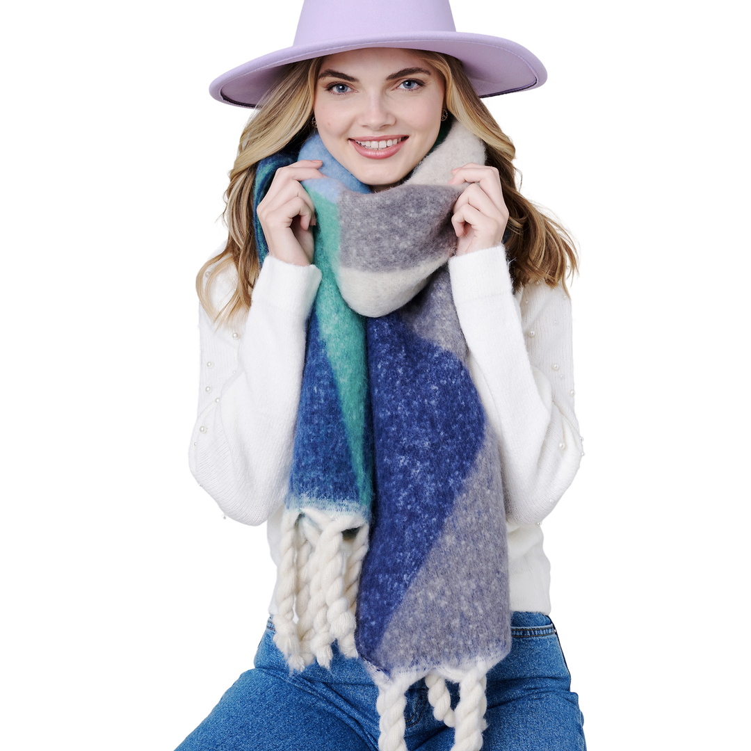 Abstract Print Soft Oblong Scarf