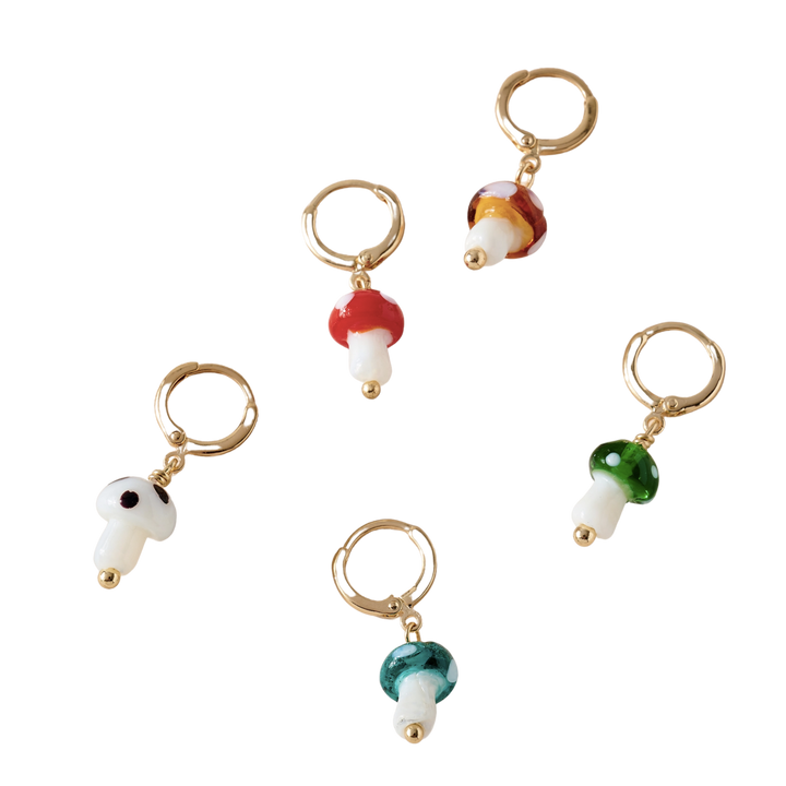 Mini Mushroom Dangle Earrings