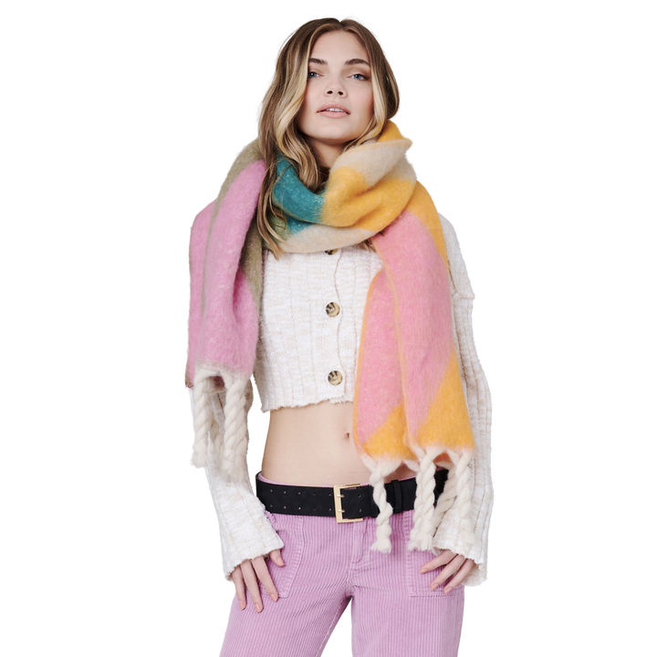 Abstract Print Soft Oblong Scarf