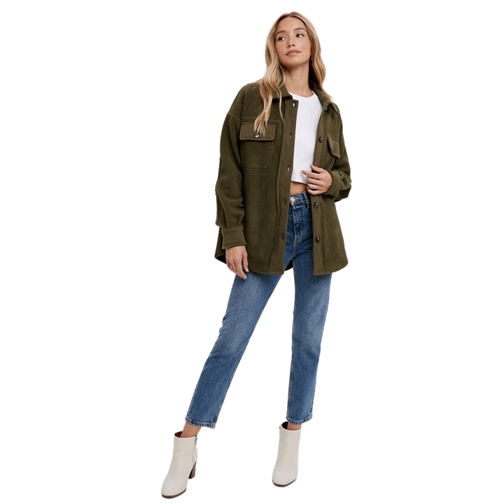Button Front Fleece Jacket