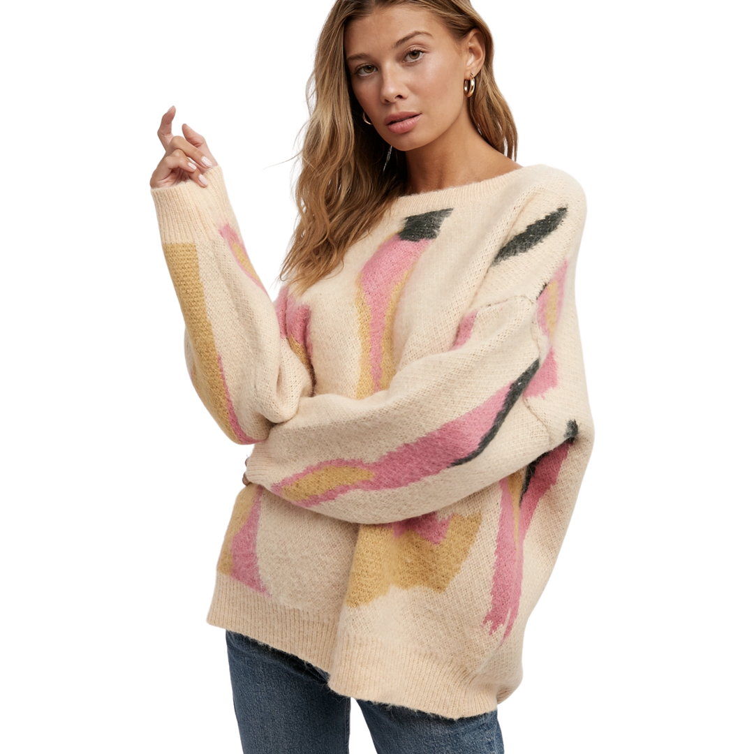 Multicolored Crew Neck Sweater