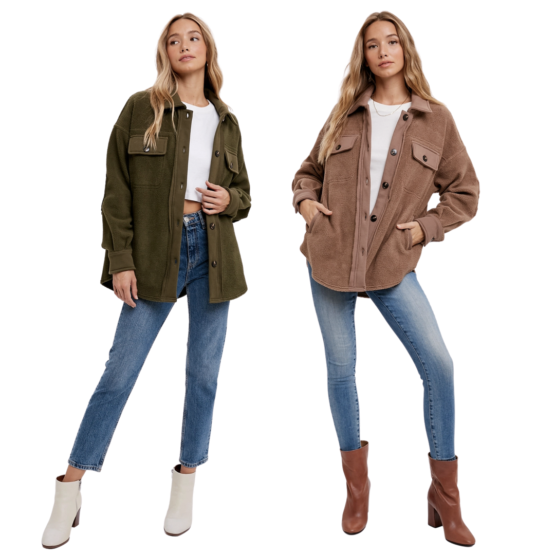 Button Front Fleece Jacket