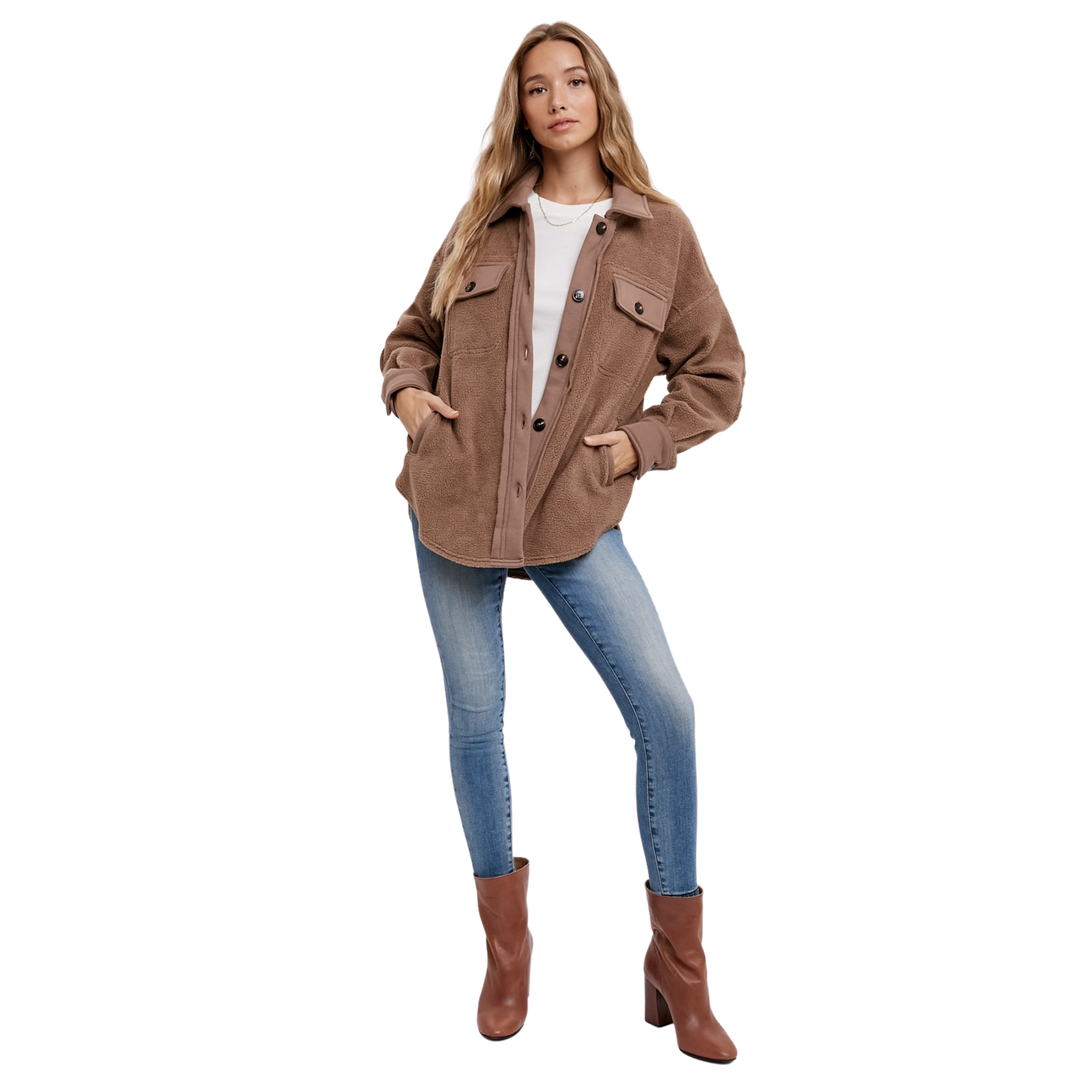 Button Front Fleece Jacket