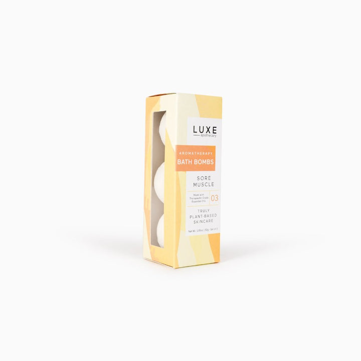 Luxe Sore Muscle Aromatherapy Bath Bombs - Box Set of 3