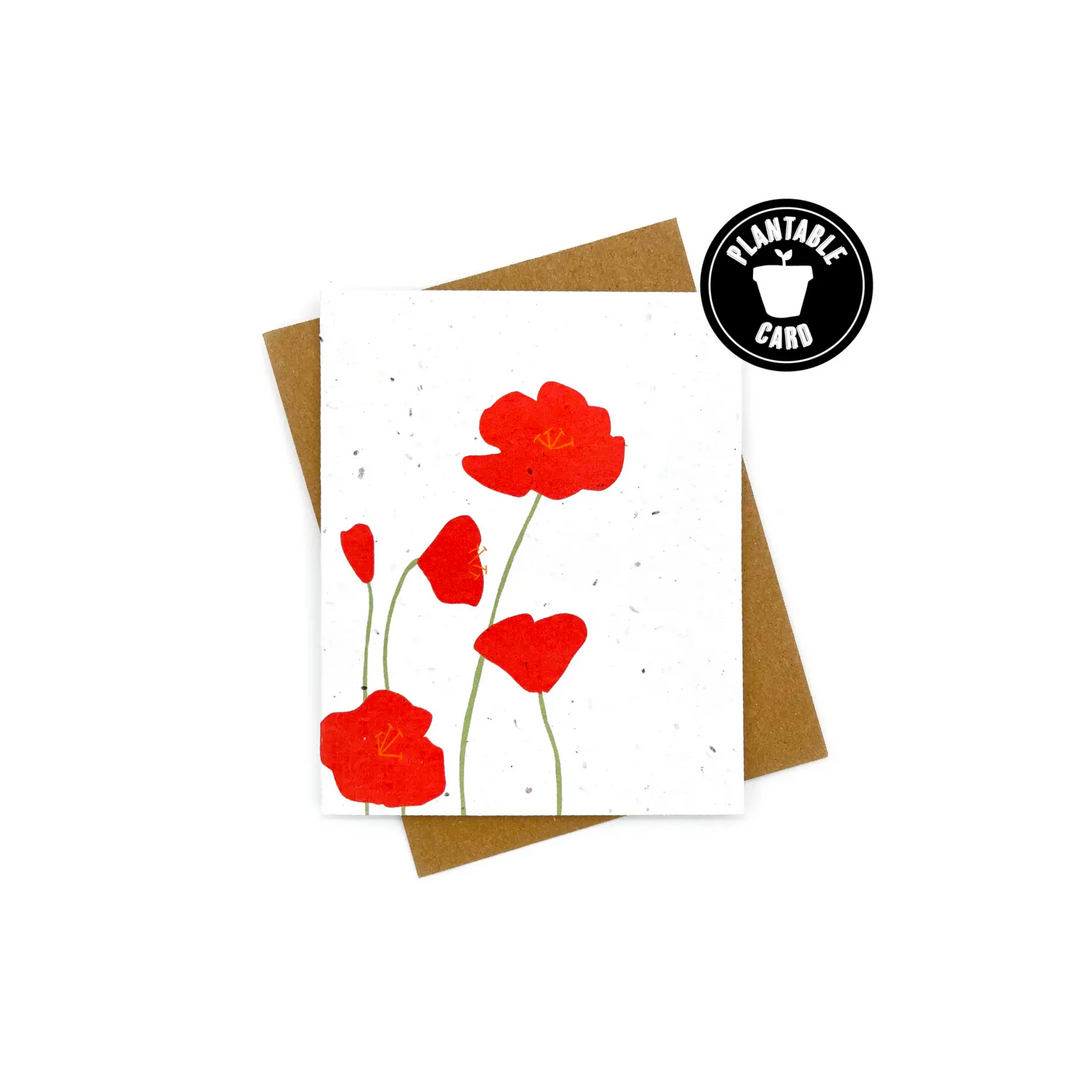 Poppy Blank Plantable Notecard