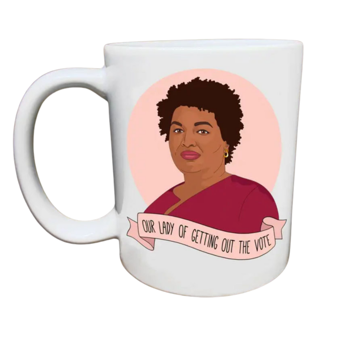 Stacey Abrams "Our Lady of Getting Out the Vote" Mug