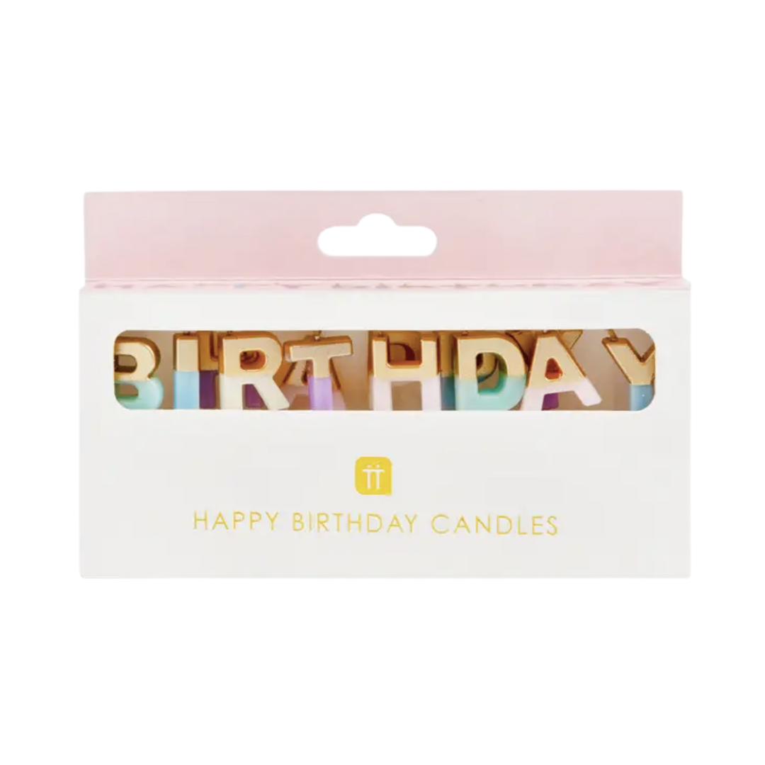 Pastel Color Happy Birthday Candles